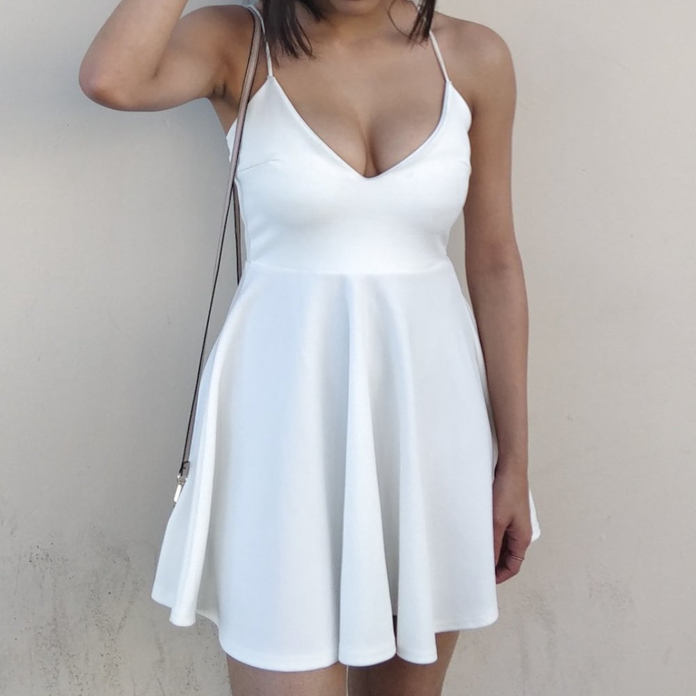 White Mini Skater Dress